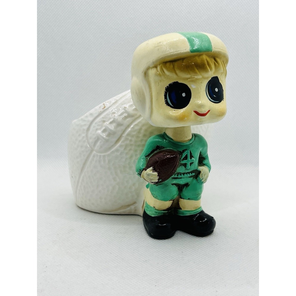 Vintage Enesco Bobblehead Football Planter E 9524 Big-eyed Htf EUC